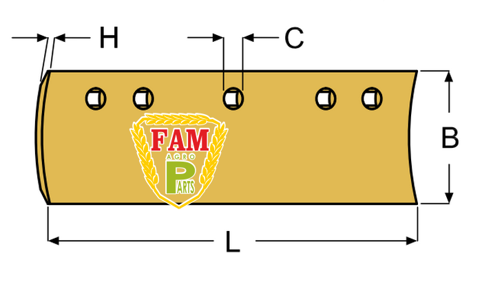 Ніж ковша (різальна крайка) 1828х203х16 мм Caterpillar 7T1636