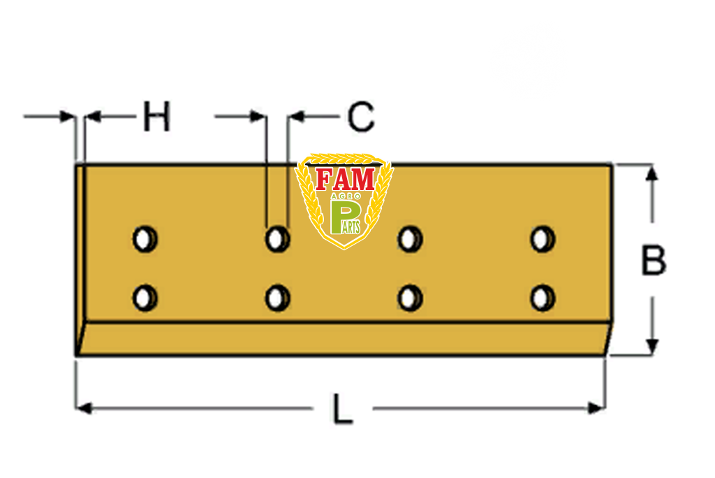Ніж ковша (різальна крайка) 2400х150х20 мм Liebherr 9068218