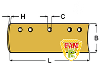 Нож ковша (режущая кромка) 2133х203х16 мм Caterpillar 7T1643