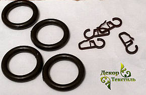 Кільце + гачок Венге (пластик) 20 шт., фото 4