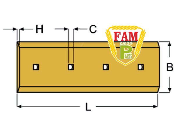 Ніж ковша (різальна крайка) 859х406х35 мм Caterpillar 9W6608