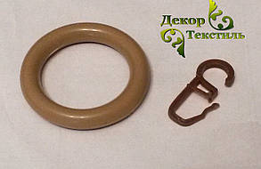 Кільце + гачок Темн. Беж (пластик) 20 шт., фото 3
