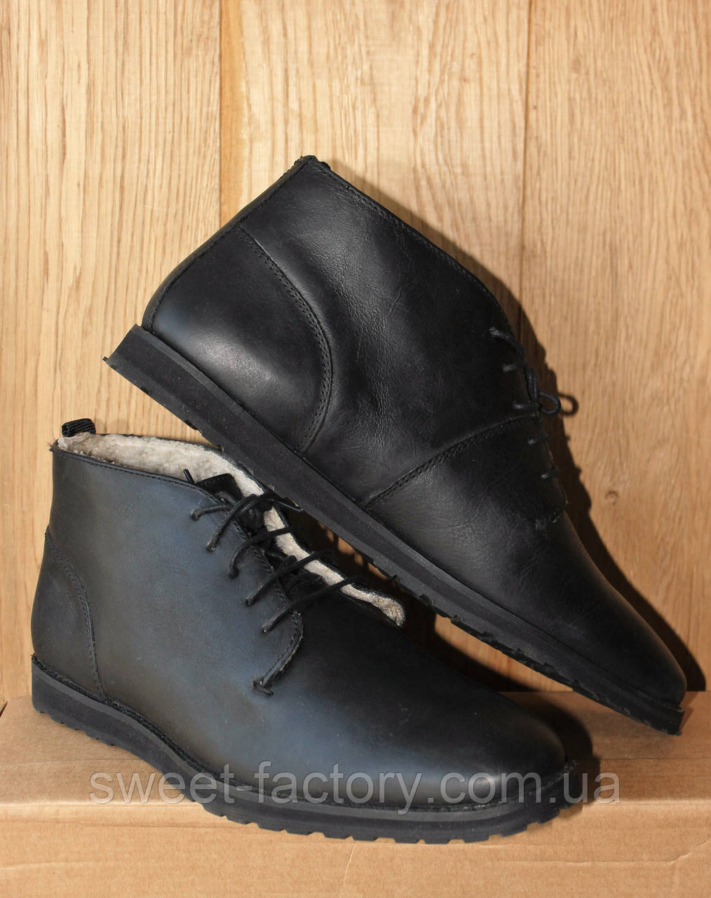 Ботинки ASOS Desert boots in leather with faux