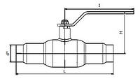 Кран шаровый стальной полнопроходной приварной INTERVAL Ду20 Ру40