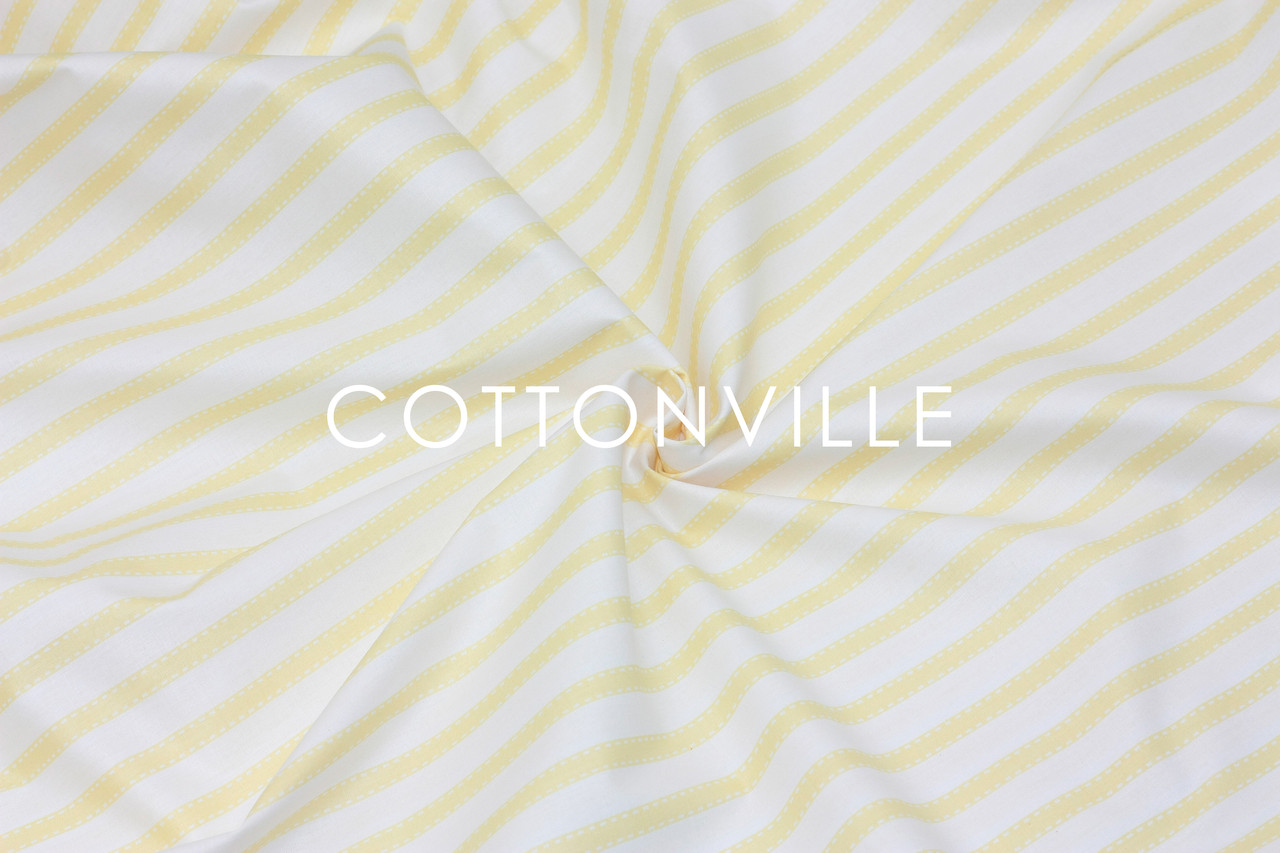 Ранфорс 240 см Полоски пунктир жовті Organic cotton