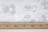 Хлопковая ткань премиум класса с мишками в серых свитерах №4-425, фото 2