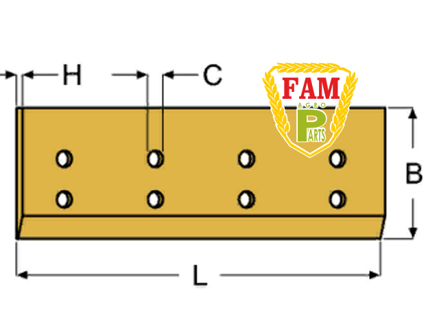 Ніж ковша (різальна крайка) 909х406х35 мм Caterpillar 7T9782