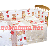 Защитные бортики защита ограждение охранка бампер для детской кроватки в на детскую кроватку манеж 1733 Бежевы