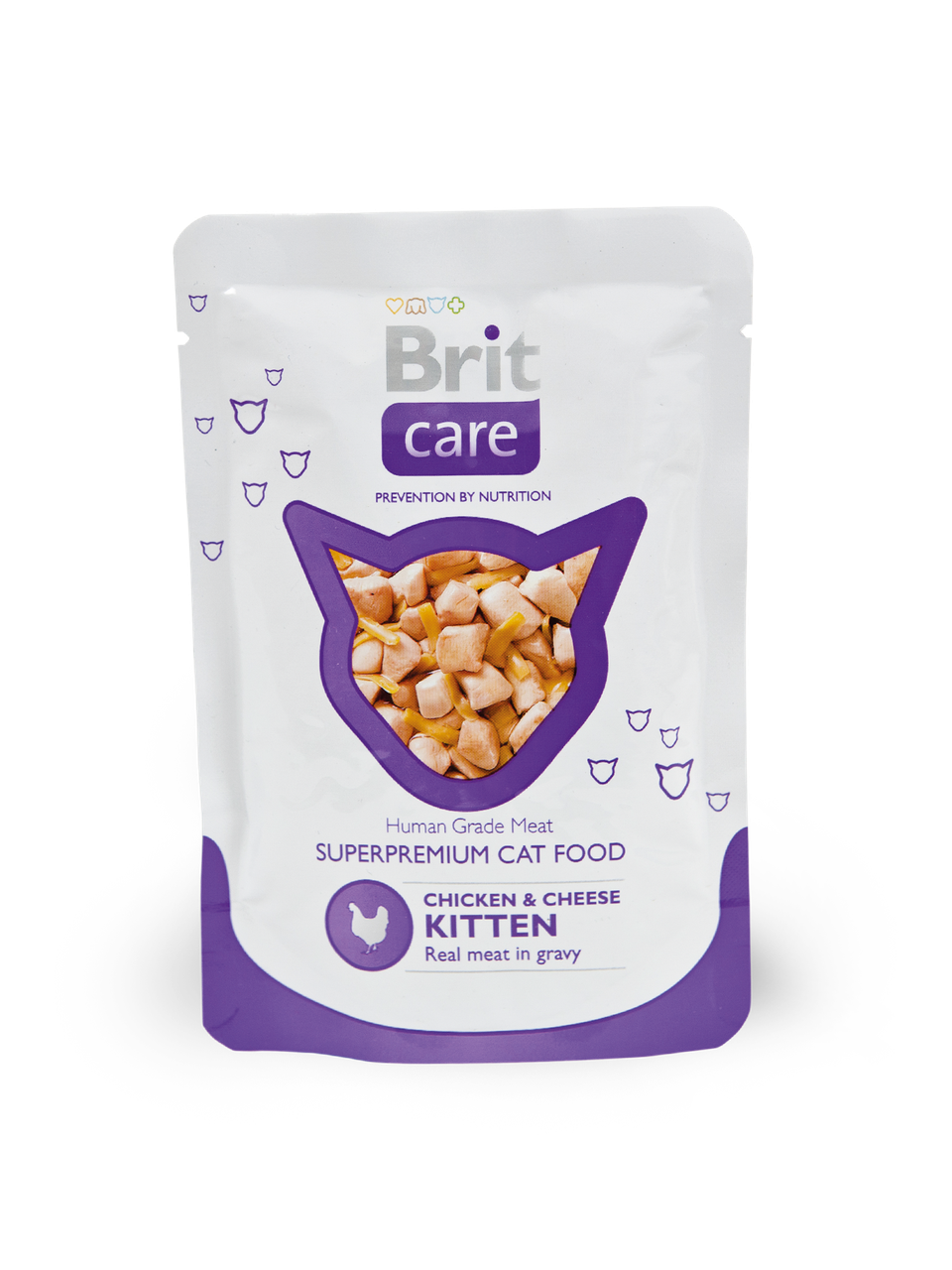 Консерви Brit Care Cat Kitten Chicken & Cheese pouch 80 г (для кошенят, курка+сир)