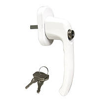 Ручка з замком для вікна алюмінієва біла