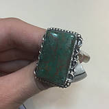 Хризоколла кільце з каменем хризоколла в сріблі 18 розмір. Природна хризоколла Індія!, фото 6