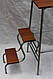 Високий барний стілець стрем'янка хром / горіх, фото 3