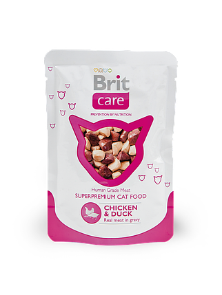 Консерви Brit Care Cat Chicken & Duck pouch 80 г (курка+качка), фото 1