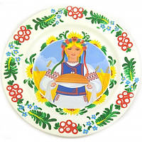 Тарілка "Українка з короваєм" розписано в ручну (24 см)