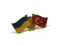Значок нагрудный 2 флага Украина-Турция
