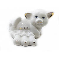 Свиня з поросятами порцеляновий біла (8,5х6,5х5,5 см)