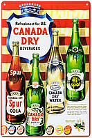 Металлическая табличка / постер "Канадские Напитки / Canada Dry" 20x30см (ms-001025)