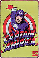 Металлическая табличка / постер "Капитан Америка (Classic Marvel Superhero)" 20x30см (ms-00965)