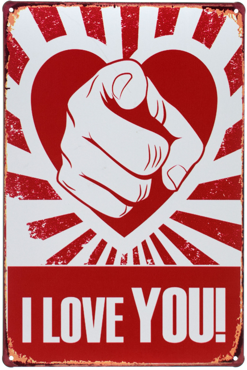 Купить Металлическая табличка "Я Люблю Тебя! / I Love You!" (ms-00963 ...
