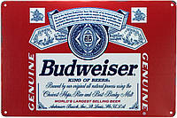 Металлическая табличка / постер "Пиво Budweiser" 30x20см (ms-00941)