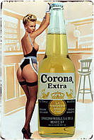 Металлическая табличка / постер "Corona Extra (Girl)" 20x30см (ms-00736)