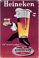 Металлическая табличка / постер "Het Meest Getapt! (Heineken)" 20x30см (ms-00714)