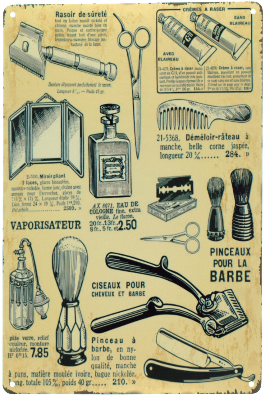 Металева табличка / постер "Барбершоп (Інструменти Барбера) / Barber Shop" 20x30см (ms-00703)