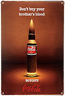 Металлическая табличка / постер "Кока-Кола (Пуля) / Coca-Cola" 20x30см (ms-00692)