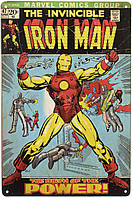 Металлическая табличка / постер "Невероятный Железный Человек Рождение Силы" 20x30см (ms-00632)