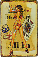 Металева табличка / постер "Казино (Texas Holdem All In)" 20x30см (ms-00624)