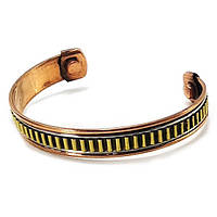 Мідний Браслет з магнітами "Ребристий" (7,5х5,5х1 см)F