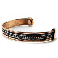 Мідний Браслет з магнітами "Візерунок" (7,5х5,5х1 см)
