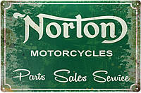 Металлическая табличка / постер "Norton (Запчасти, Продажа, Сервис)" 30x20см (ms-00571)
