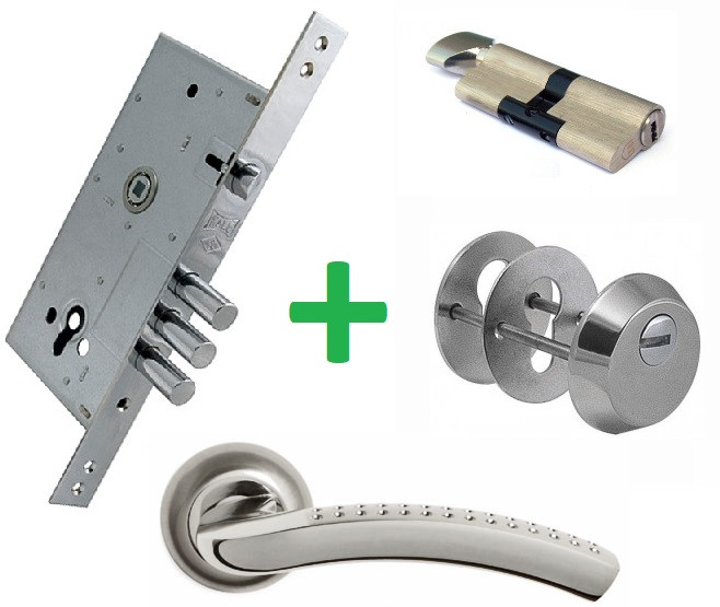 Замок Kale 252R з ручками, циліндром і броненакладкою