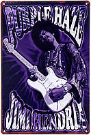 Металлическая табличка / постер "Джими Хендрикс (Фиолетовый Туман) / Jimi Hendrix (Purple Haze)" 20x30см