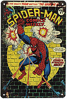 Металева табличка / постер "Людина-Павук (Щотижневі Комікси)" 20x30см (ms-00496)