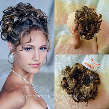 Шиньон накладка на гребінцях подовжена русий мікс 902А-8Н124