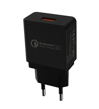 Зарядний пристрій GS Charger EU / CE / Quick Charge 3.0 / 3A Чорне Білий 1923P