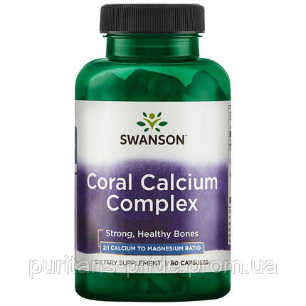 Здоров'я і гнучкість суглобів - Комплекс Коралового кальцію / Swanson Coral Calcium Complex, 90 капсул, фото 2