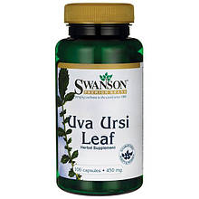 Для сечовивідних шляхів і нирок, Uva Ursi Leaf, Swanson, 450 мг, 100 капсул