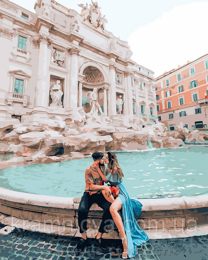 Картина за номерами Brushme 40х50 Пара біля фонтану (GX25411), фото 1