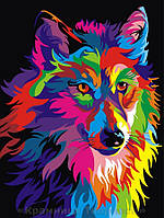 Картина по номерам Brushme 40х50 Радужный волк (GEX5252)