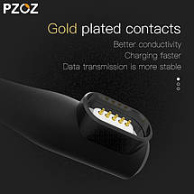 Магнітний кабель Lightning PZOZ з кутовим під'єднанням для заряджання iPhone/iPad/iPod (Чорний, 1 м), фото 3