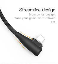 Магнітний кабель Lightning PZOZ з кутовим під'єднанням для заряджання iPhone/iPad/iPod (Чорний, 1 м), фото 2