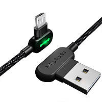 Кабель USB Micro USB Mcdodo с двусторонним USB разъемом LED индикацией для зарядки и передачи данных (Черный,