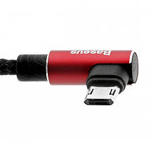 Кабель Micro USB Baseus MVP Elbow з кутовим коннектором для заряджання і передачі даних CAMMVP-B09 (Чорно-червоний, 1м), фото 2