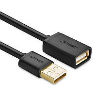 USB кабель удлинитель Ugreen USB 2.0 US103 (AM / AF штекер - гнездо, Черный, 1м)