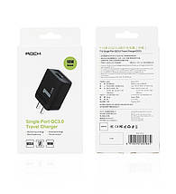 Універсальний зарядний пристрій Rock QC3.0 Quick Charge 18W (Чорне), фото 3