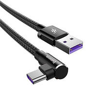 Кабель USB Type-C Baseus MVP с коннектором 90° для быстрой зарядки передачи данных CATFS-B01 5A (Черный, 1м)