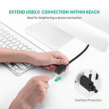 USB кабель подовжувач Ugreen USB 3.0 US129 (AM / AF штекер - гніздо, Чорний, 3м), фото 2